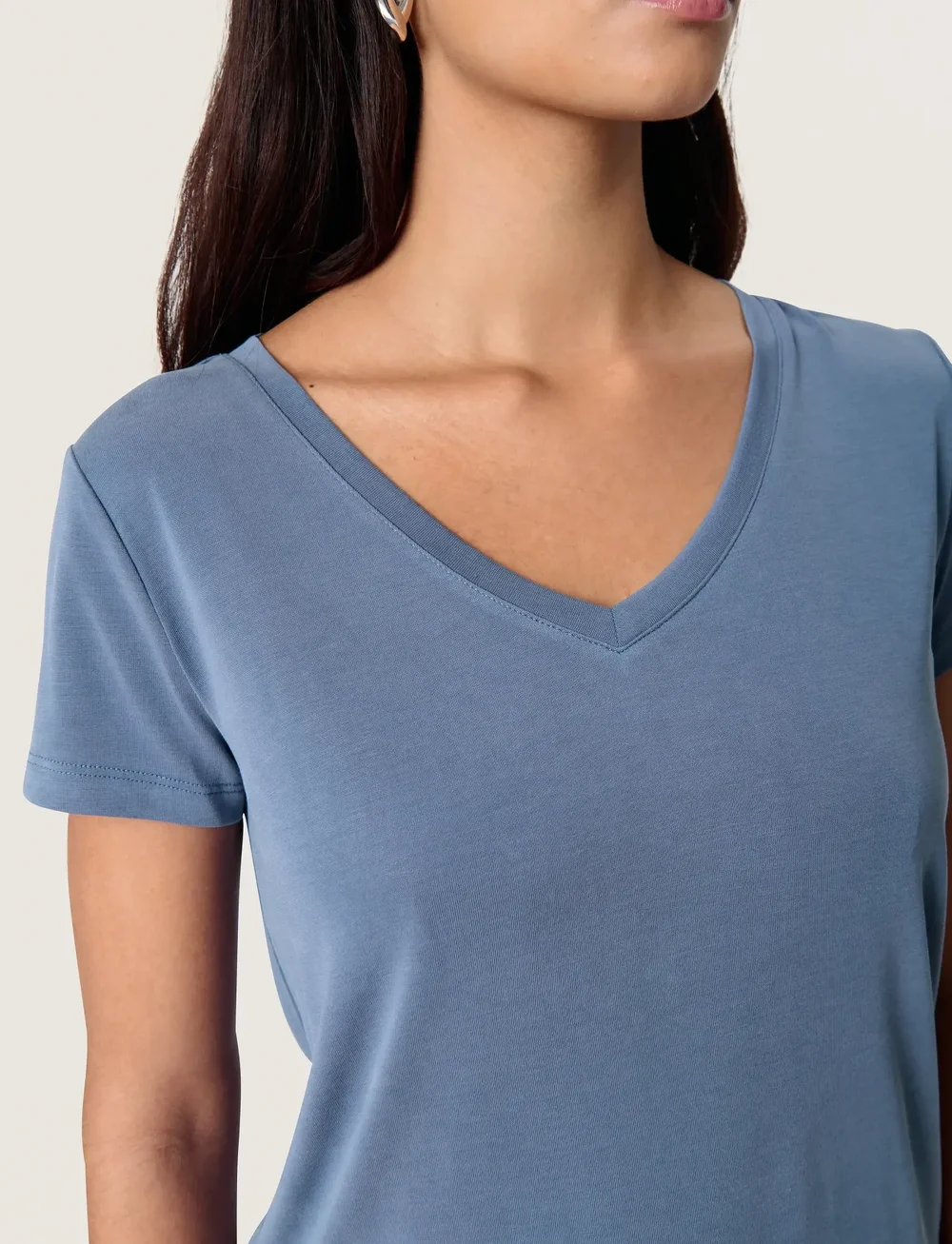 Soaked in Luxury - SLColumbine V-neck SS - t-shirts - bijou blue - 5