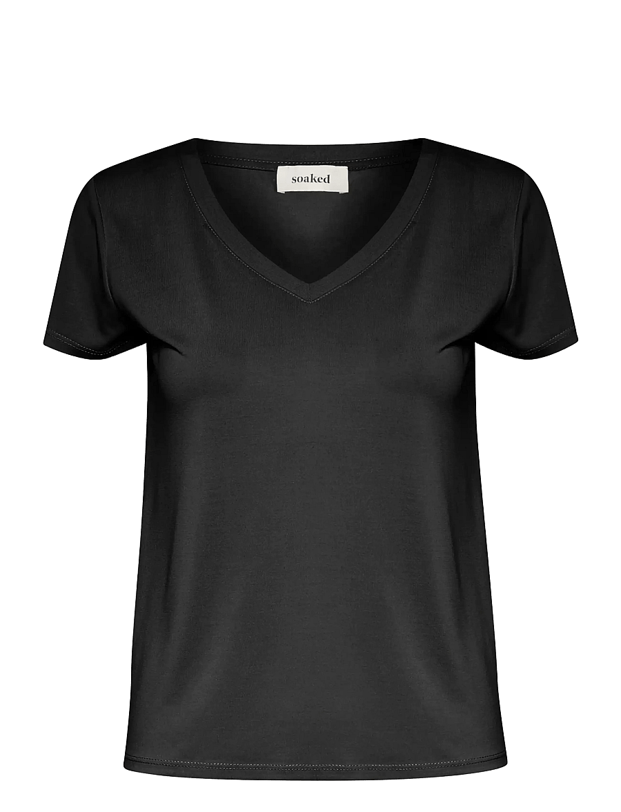 Soaked - SLColumbine V-neck SS - t-shirts - black - 1