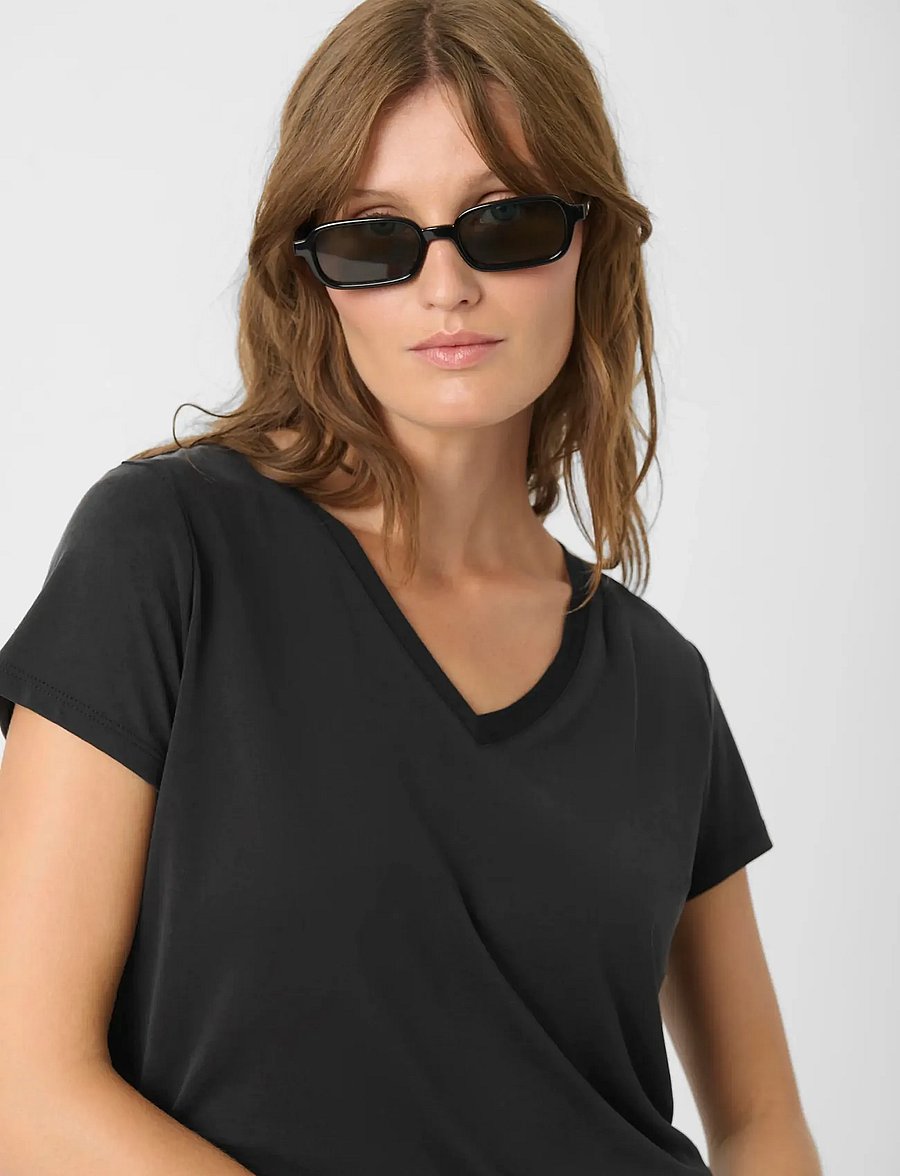 Soaked - SLColumbine V-neck SS - t-shirts - black - 5