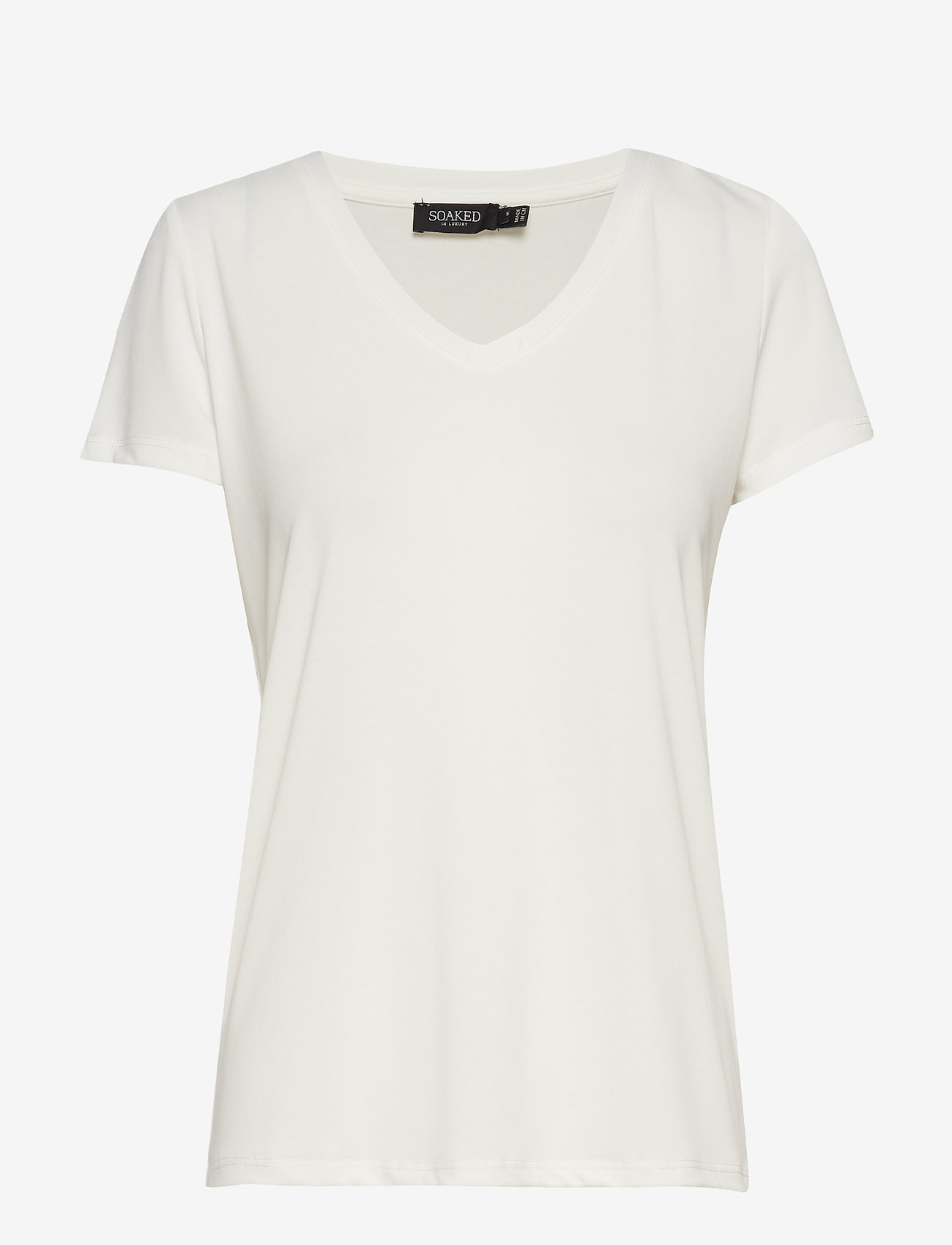 Soaked in Luxury - SLColumbine V-neck SS - t-shirts - broken white - 1
