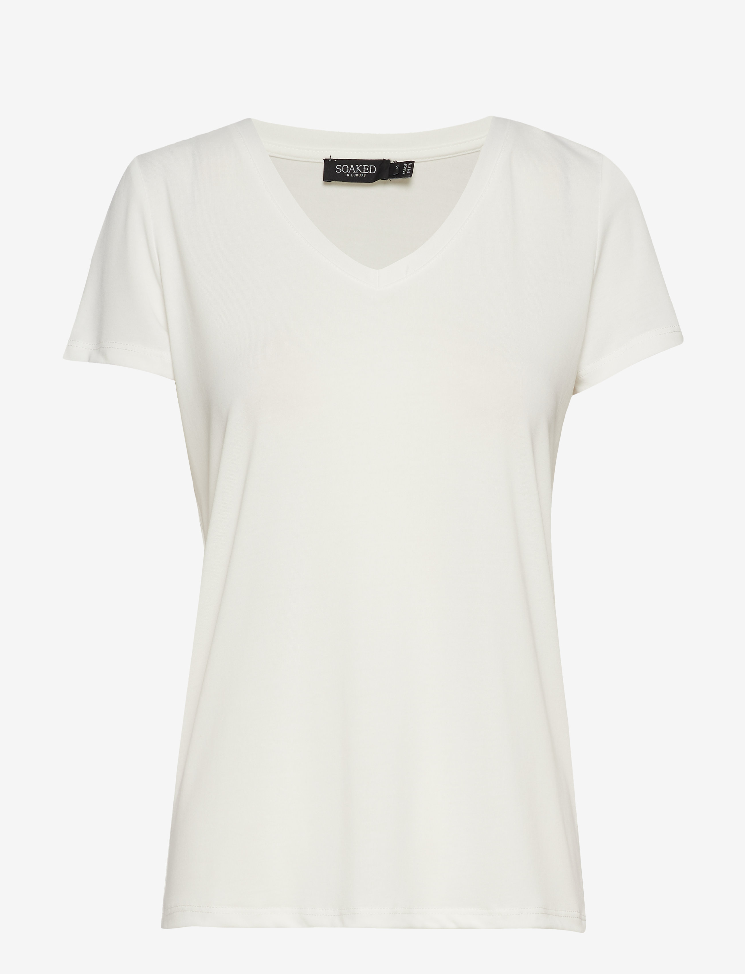 Soaked SLColumbine V-neck SS - Tøj - BROKEN WHITE / white