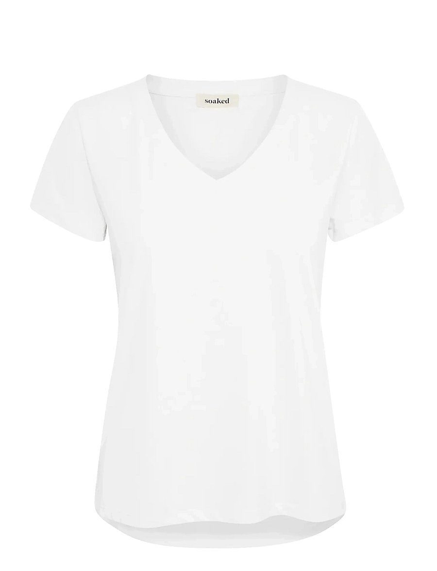 Soaked - SLColumbine V-neck SS - t-shirts - broken white - 1