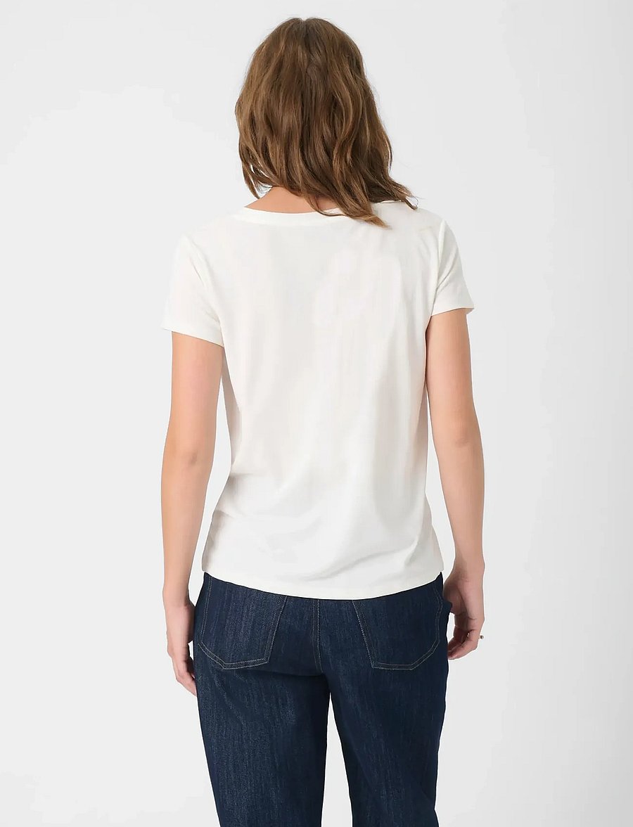 Soaked - SLColumbine V-neck SS - t-shirts - broken white - 3