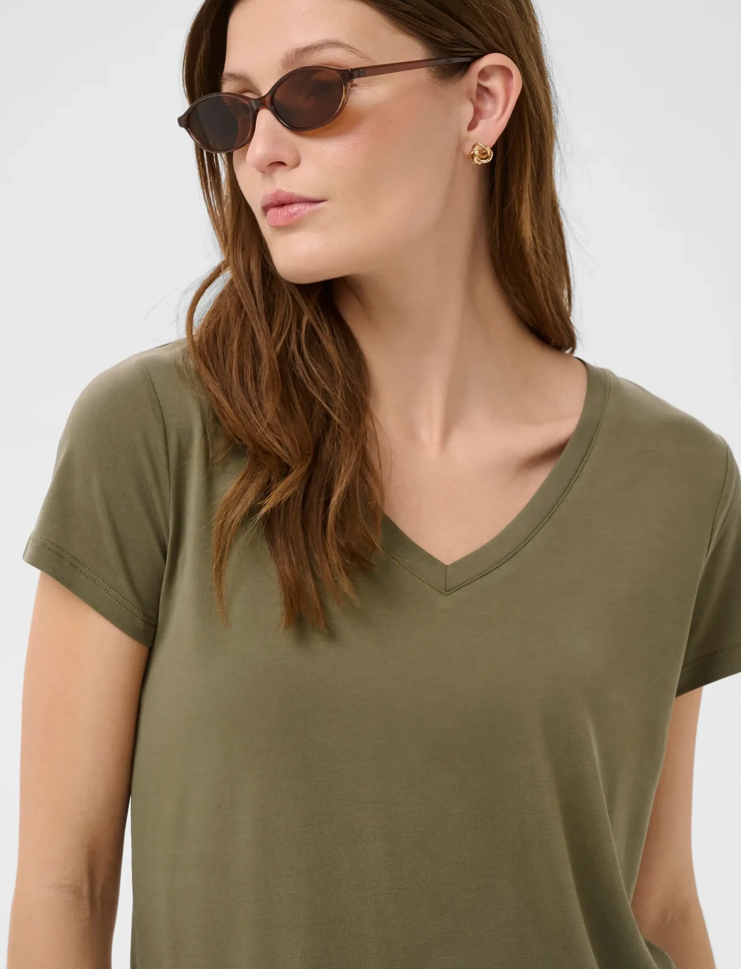 Soaked - SLColumbine V-neck SS - t-shirts - dusky green - 5