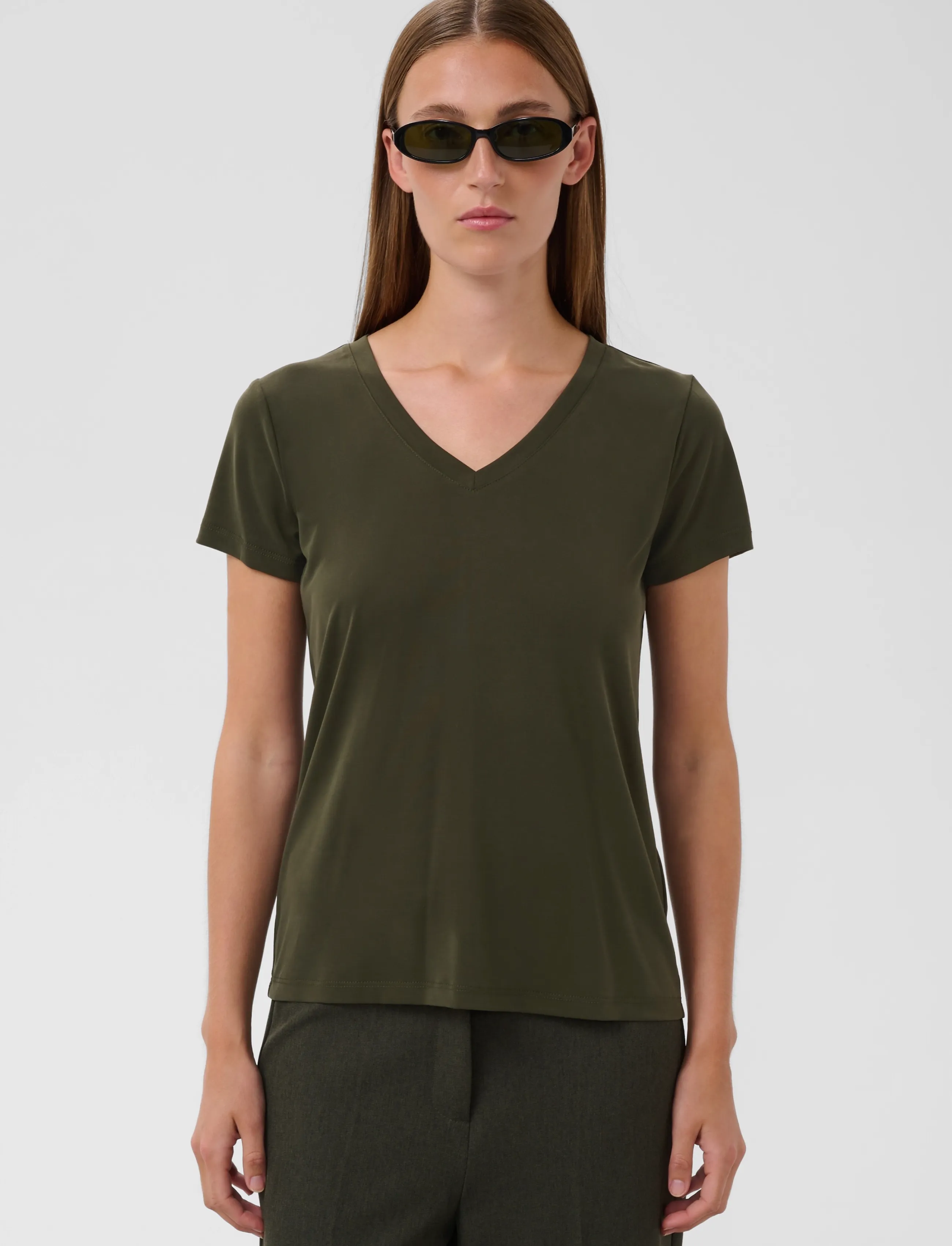 Soaked SLColumbine V-neck SS - Soaked in Luxury - ROSIN / khaki/green