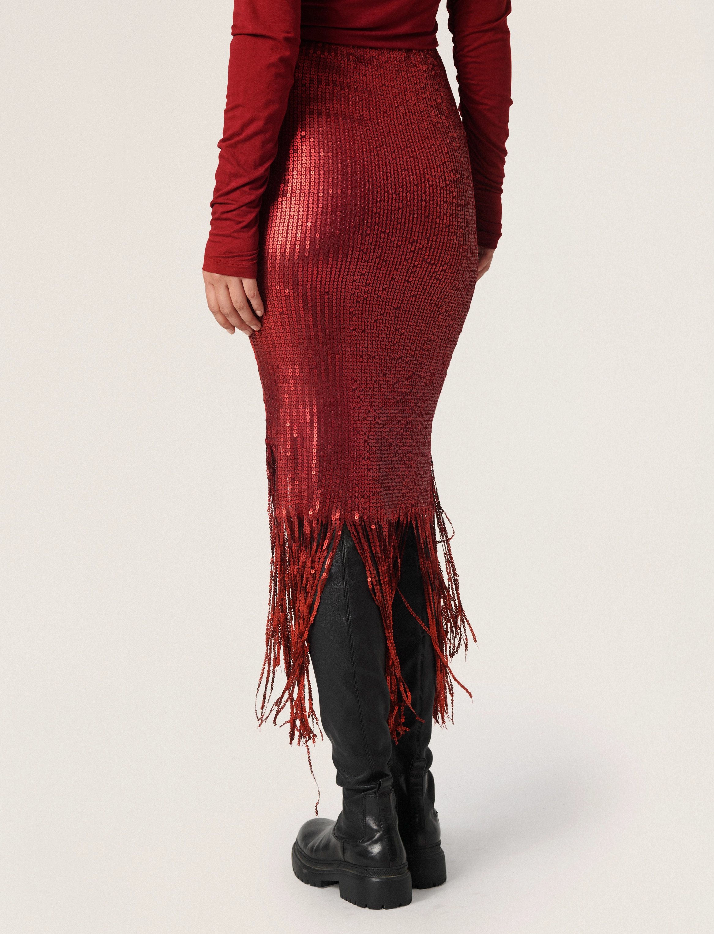 Soaked - SLNicole Skirt - midi nederdele - rhubarb - 4