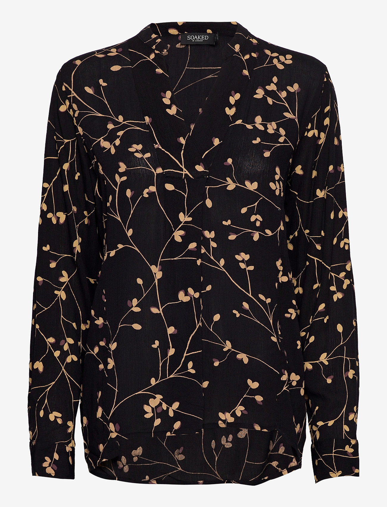 Soaked in Luxury - SLZaya Shirt LS - black leafy twig - 0