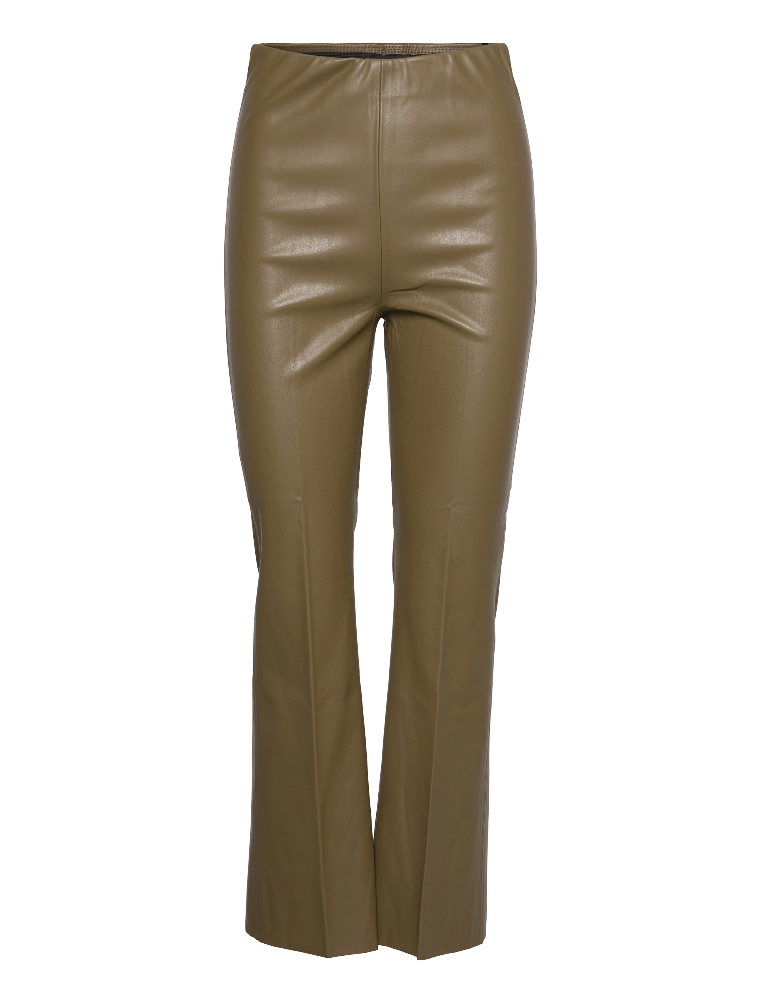 Soaked SLKaylee PU Kickflare Pants - Nahkpüksid - BEECH / khaki/green
