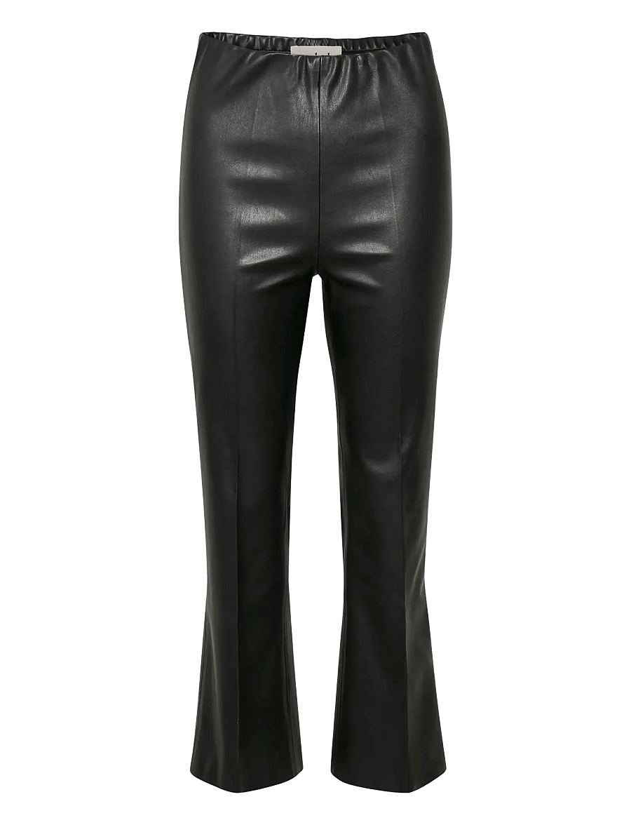 Soaked - SLKaylee PU Kickflare Pants - lederhosen - black - 2