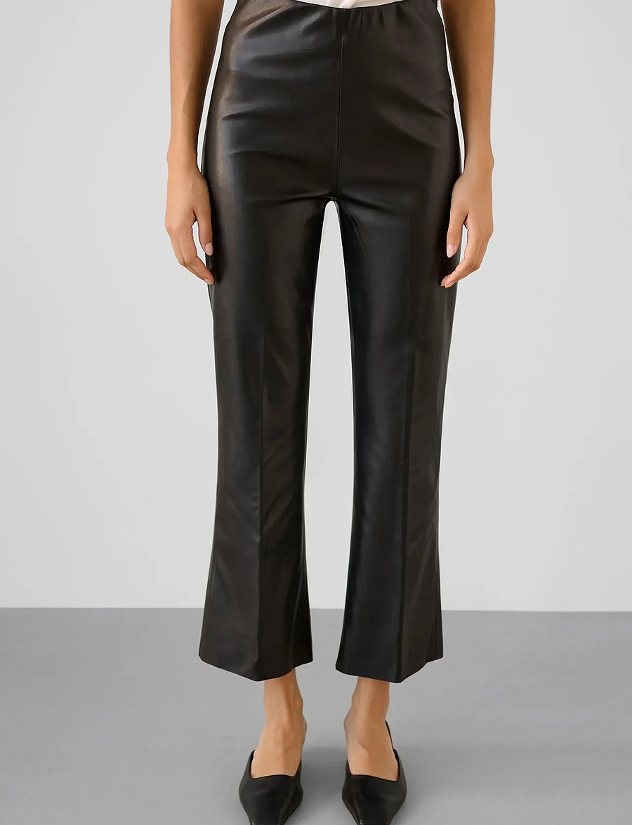 Soaked - SLKaylee PU Kickflare Pants - lederhosen - black - 1