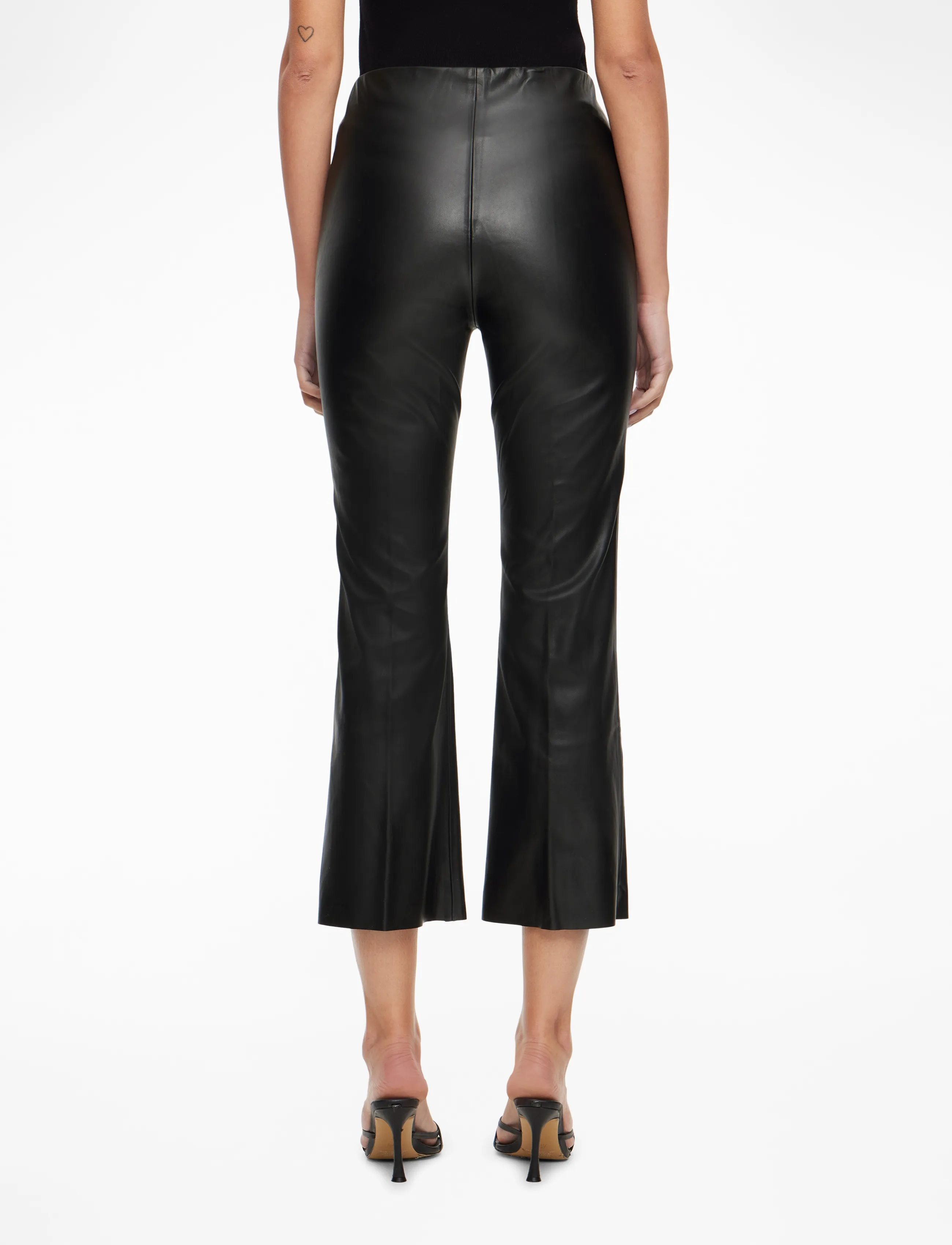 Soaked - SLKaylee PU Kickflare Pants - nahkpüksid - black - 4