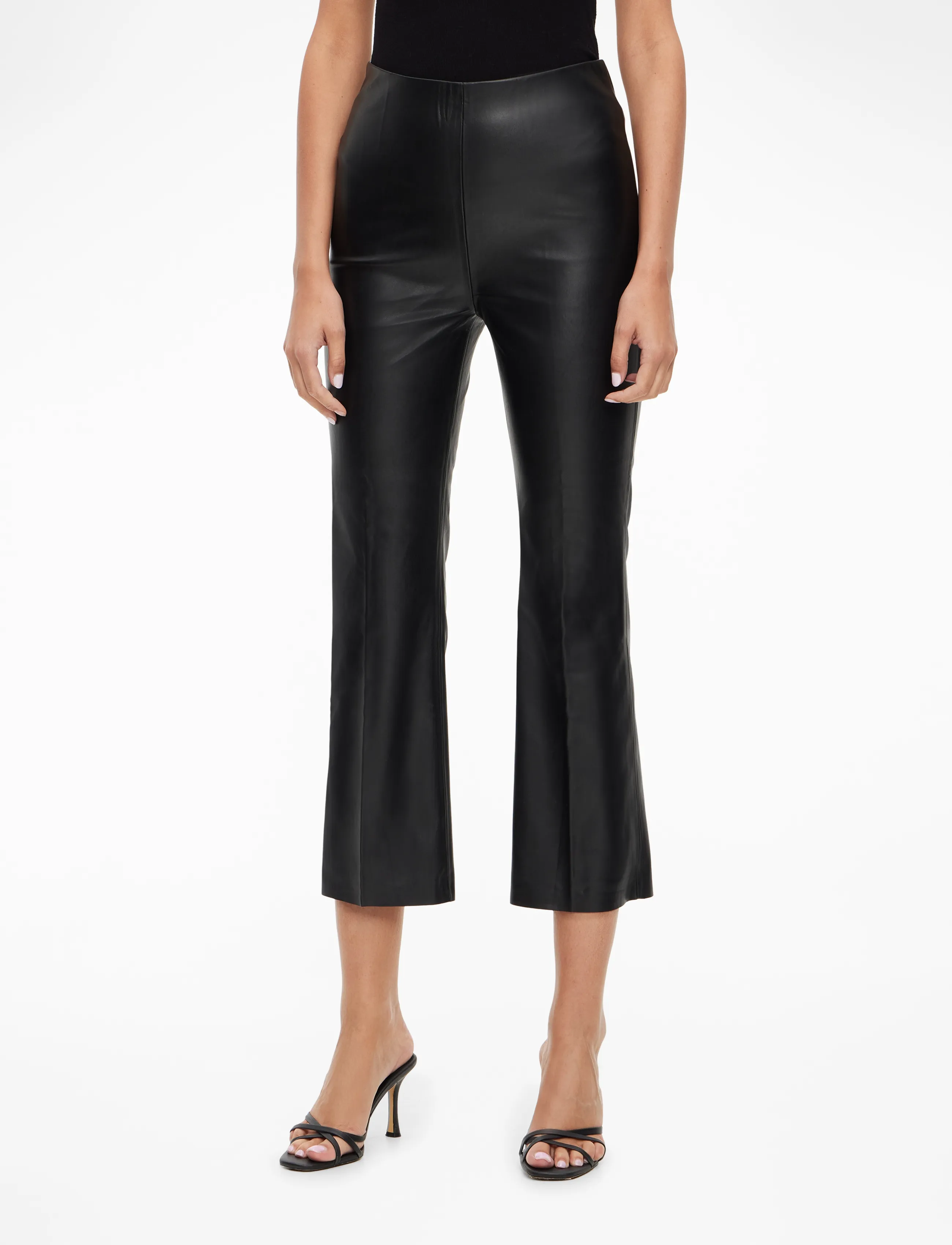 Soaked SLKaylee PU Kickflare Pants - Hosen - BLACK / black
