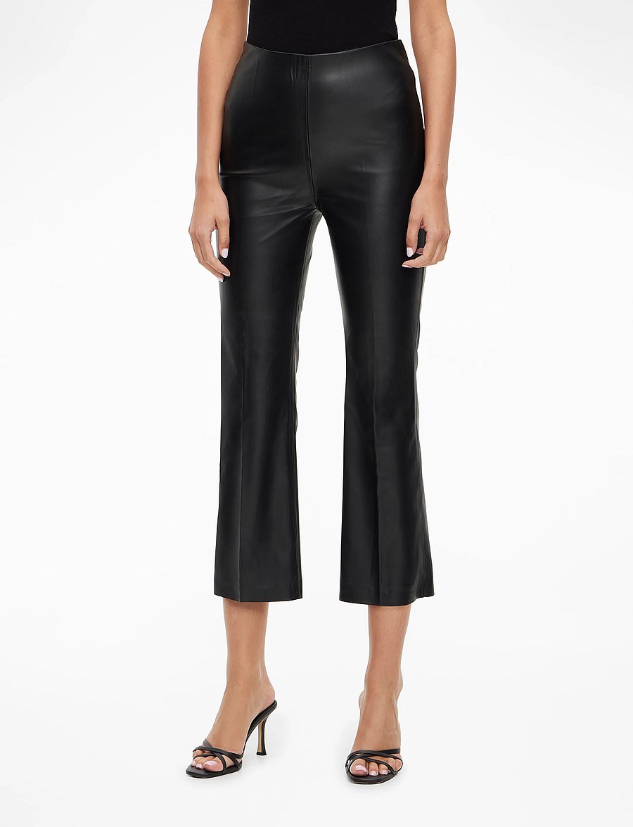 Soaked - SLKaylee PU Kickflare Pants - lederhosen - black - 0
