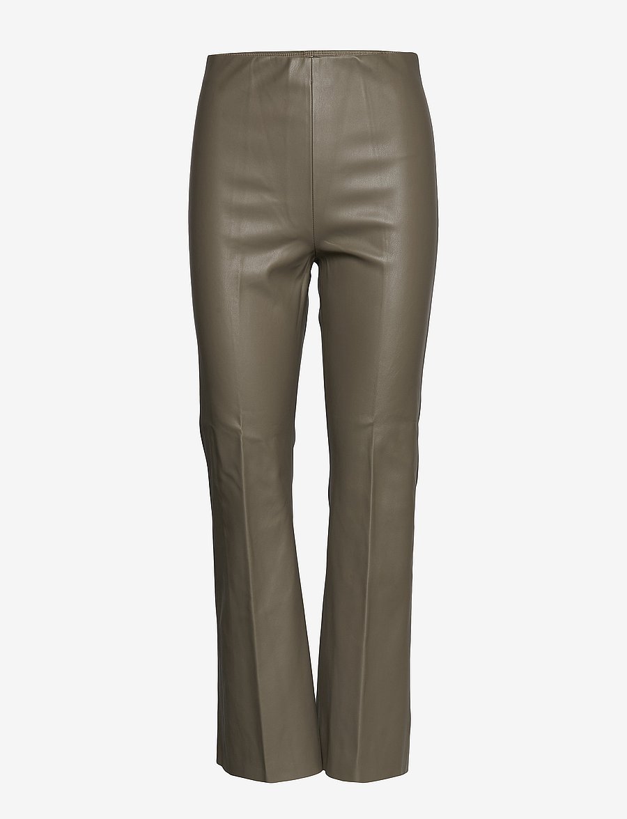 Soaked - SLKaylee PU Kickflare Pants - nahkpüksid - brindle - 0