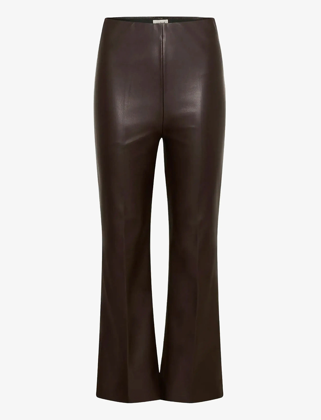 Soaked - SLKaylee PU Kickflare Pants - spodnie skórzane - chocolate torte - 1