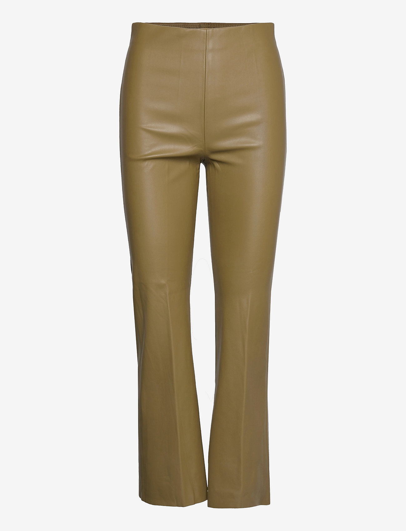 Soaked in Luxury - SLKaylee PU Kickflare Pants - odzież imprezowa w cenach outletowych - martini olive - 0