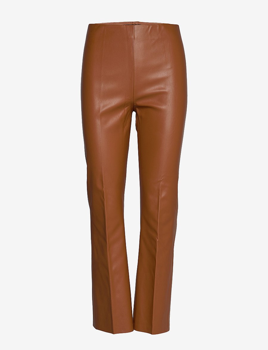 Soaked - SLKaylee PU Kickflare Pants - læderbukser - mocha bisque - 0