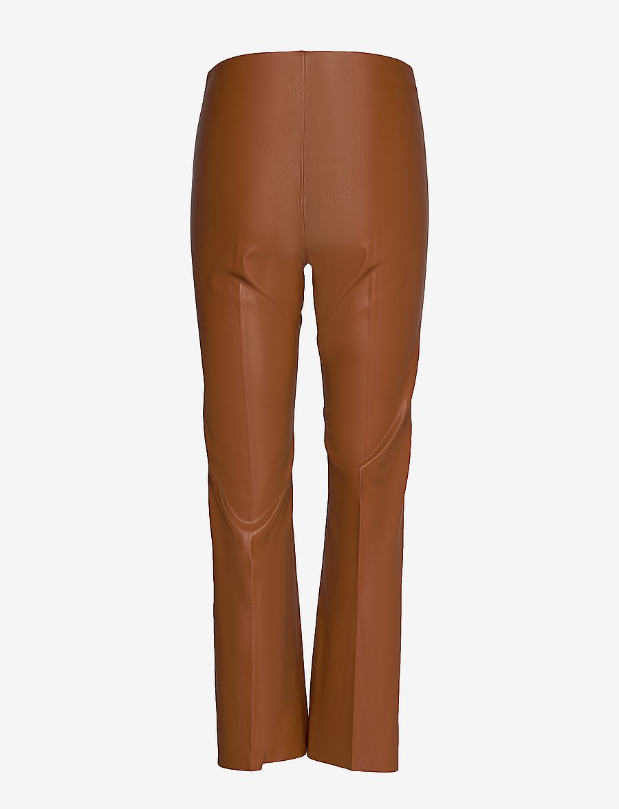 Soaked - SLKaylee PU Kickflare Pants - læderbukser - mocha bisque - 1