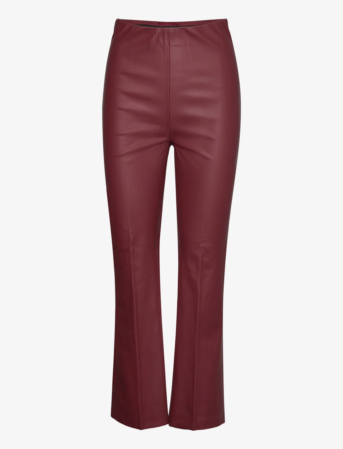 Soaked in Luxury - SLKaylee PU Kickflare Pants - vakarėlių drabužiai išparduotuvių kainomis - rhubarb - 0