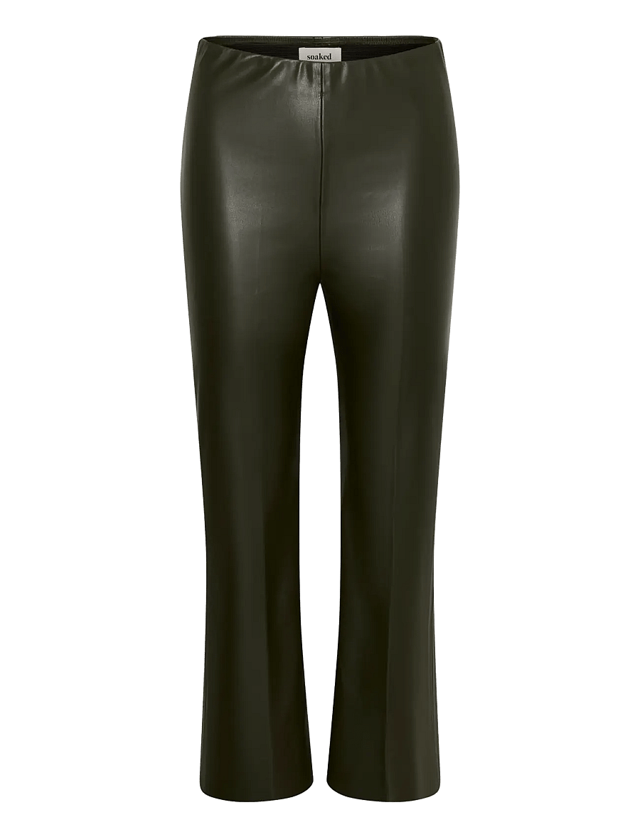 Soaked - SLKaylee PU Kickflare Pants - lederhosen - rosin - 1
