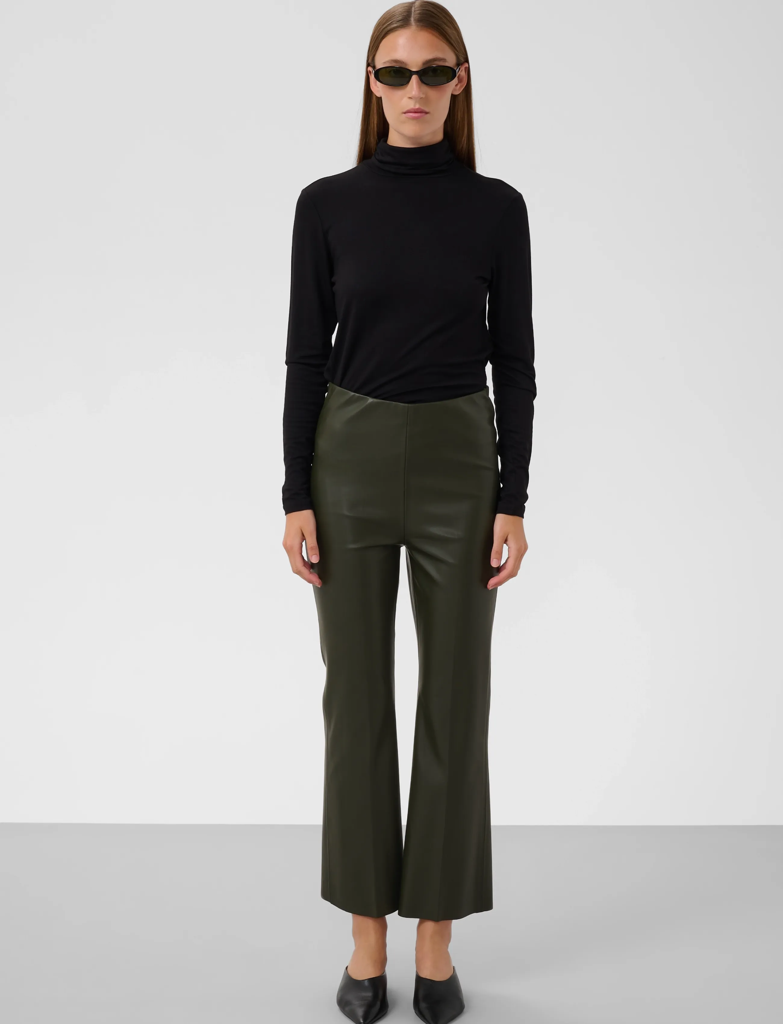 Soaked - SLKaylee PU Kickflare Pants - skinnbyxor - rosin - 3