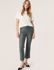 Soaked in Luxury - SLKaylee PU Kickflare Pants - party wear at outlet prices - sedona sage - 3