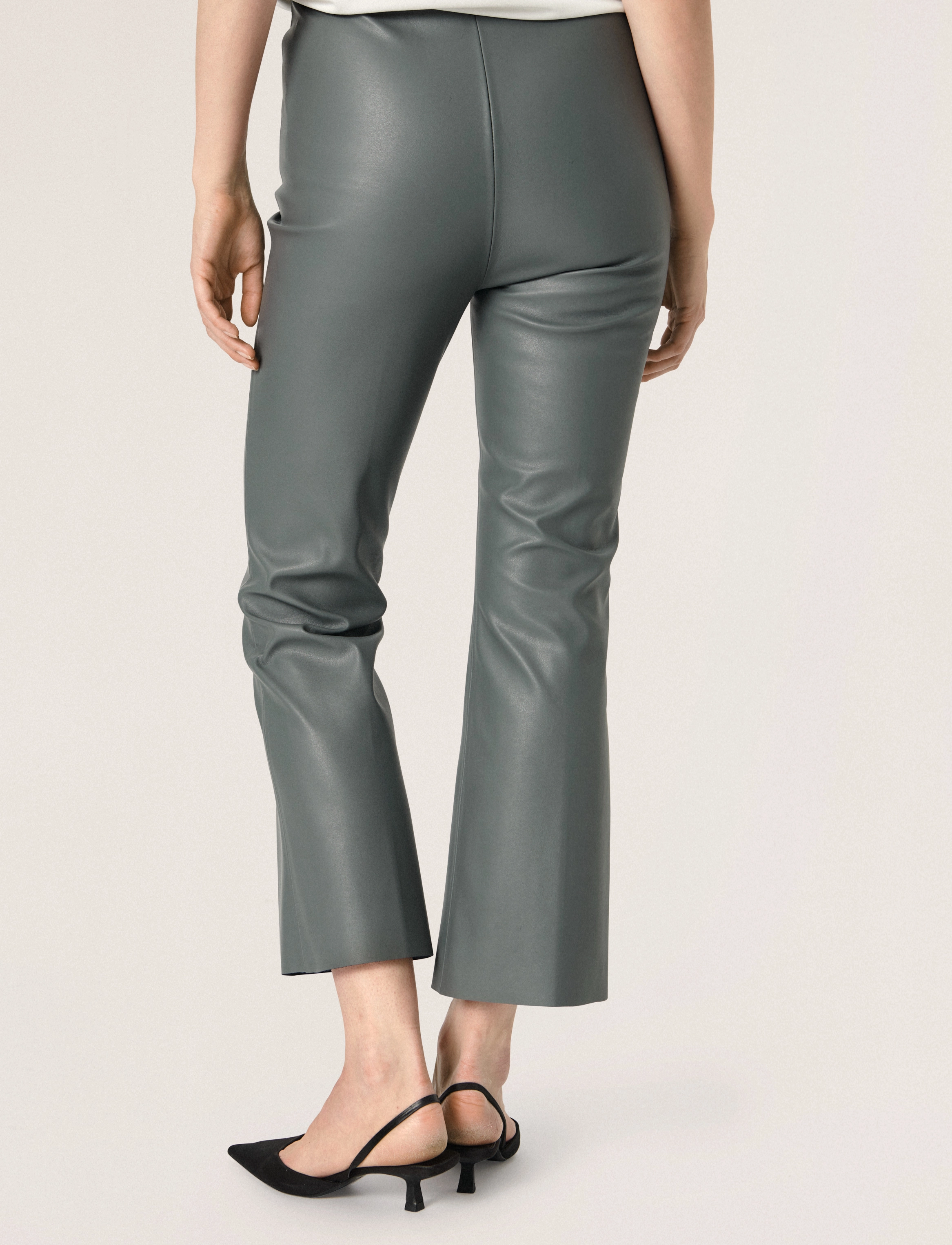 Soaked - SLKaylee PU Kickflare Pants - festtøj til outletpriser - sedona sage - 4