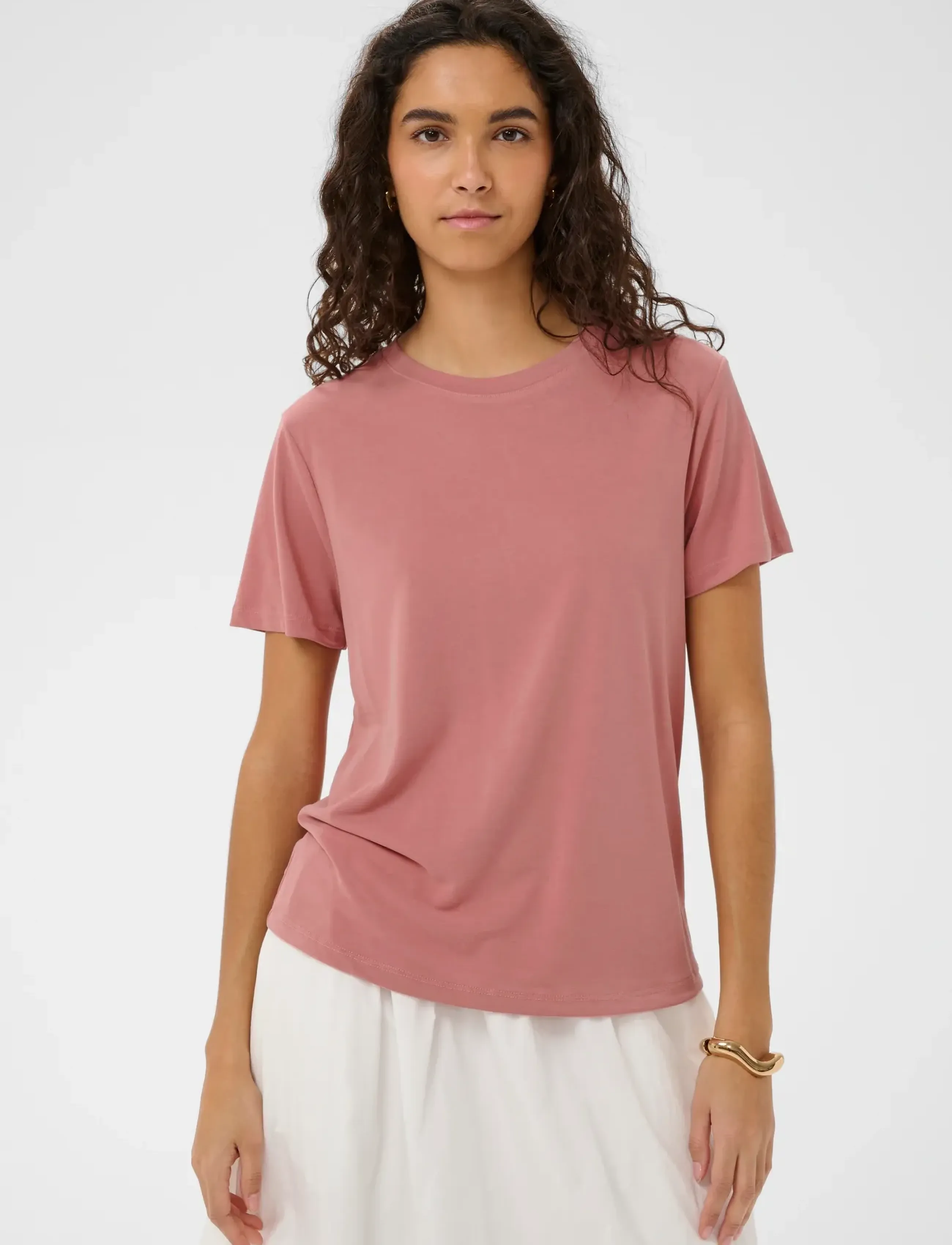 Soaked SLColumbine Crew-Neck T-Shirt SS - T-skjorter & Topper - ASH ROSE / pink/rose