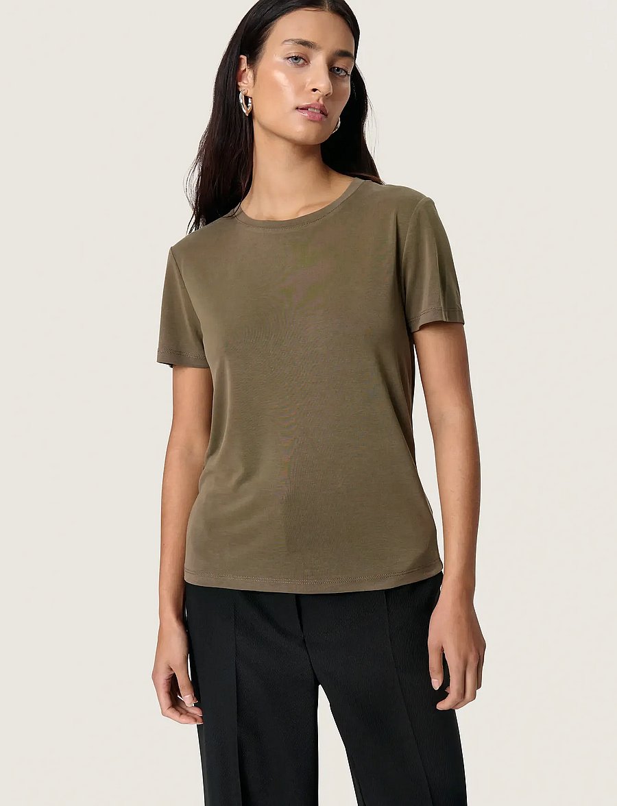 Soaked - SLColumbine Crew-Neck T-Shirt SS - t-shirts - tarmac - 0