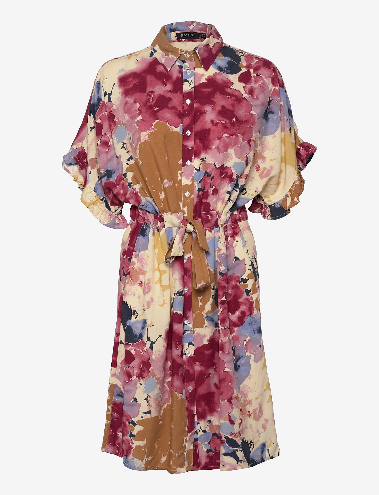 Soaked in Luxury - SLSaphira Dress - pink large watercolor print - 0