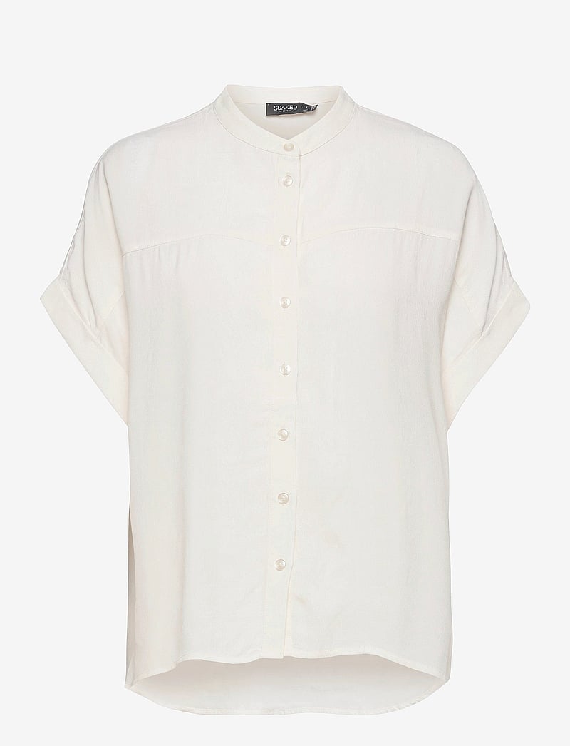 Soaked in Luxury - SLHelia Shirt SS - kortärmade skjortor - broken white - 1