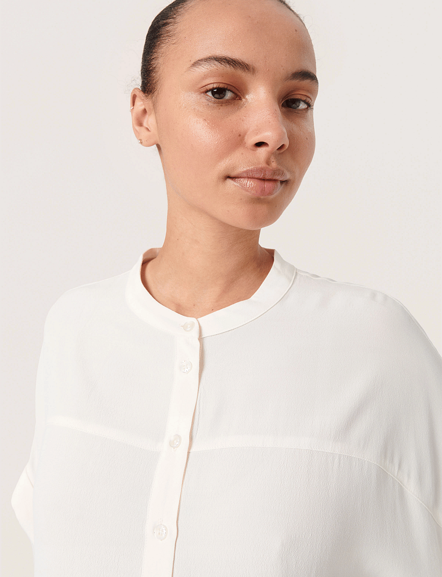 Soaked - SLHelia Shirt SS - kurzärmlige hemden - broken white - 4