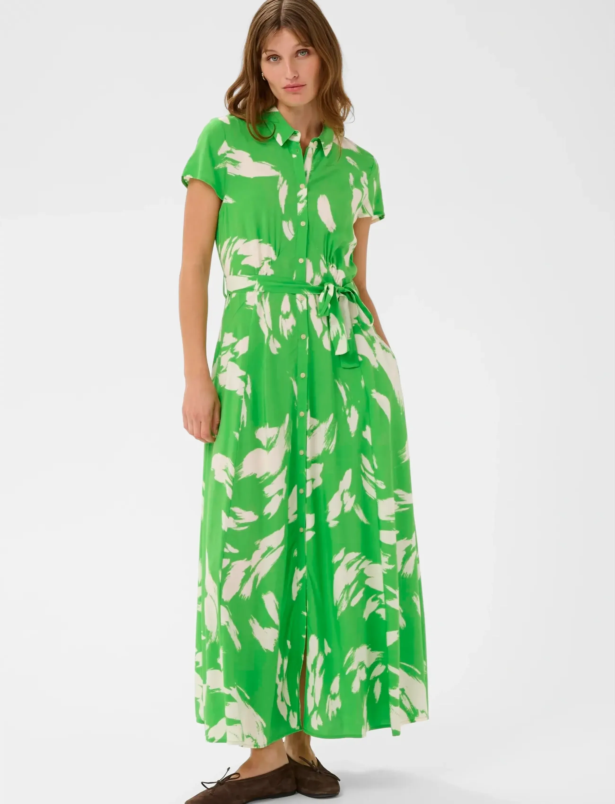 Soaked in Luxury SLArjana Maxi Dress SS - Särkkleidid - VIBRANT GREEN SPLASH PRINT / green