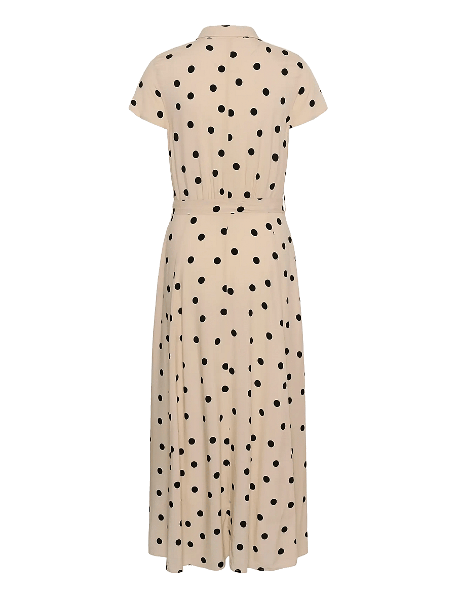 Soaked - SLArjana Maxi Dress SS - hemdkleider - oatmeal with black dots - 2