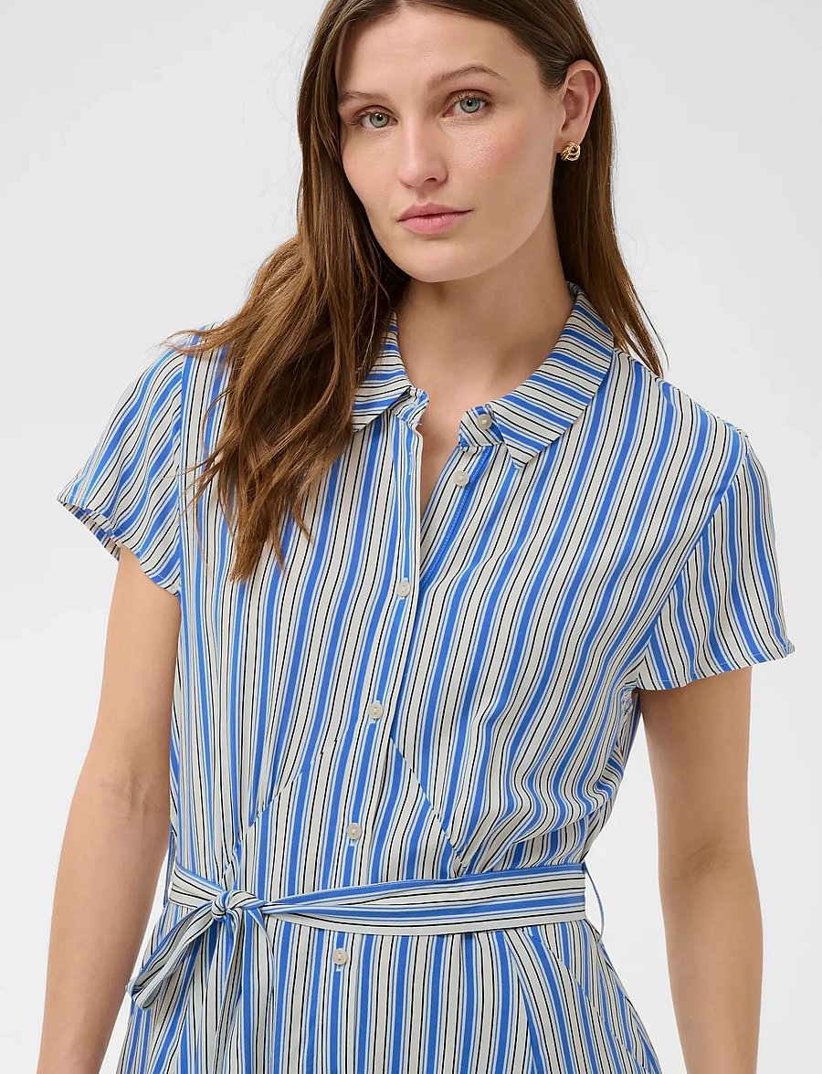 Soaked - SLArjana Maxi Dress SS - skjortklänningar - regatta stripe - 4
