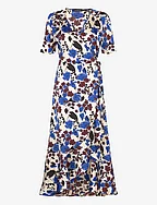 SLKarven Printed Dress SS - SANDSHELL GRAPHIC FLOWER