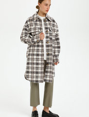 Soaked in Luxury - SLCookie Coat - ullkappor - whisper white and grey check - 3
