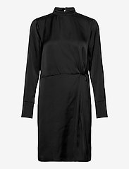 SLAretha Knot Dress LS - BLACK