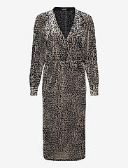 Soaked in Luxury - SLKamiko Dress LS - midi dresses - light grey leo burn out - 0