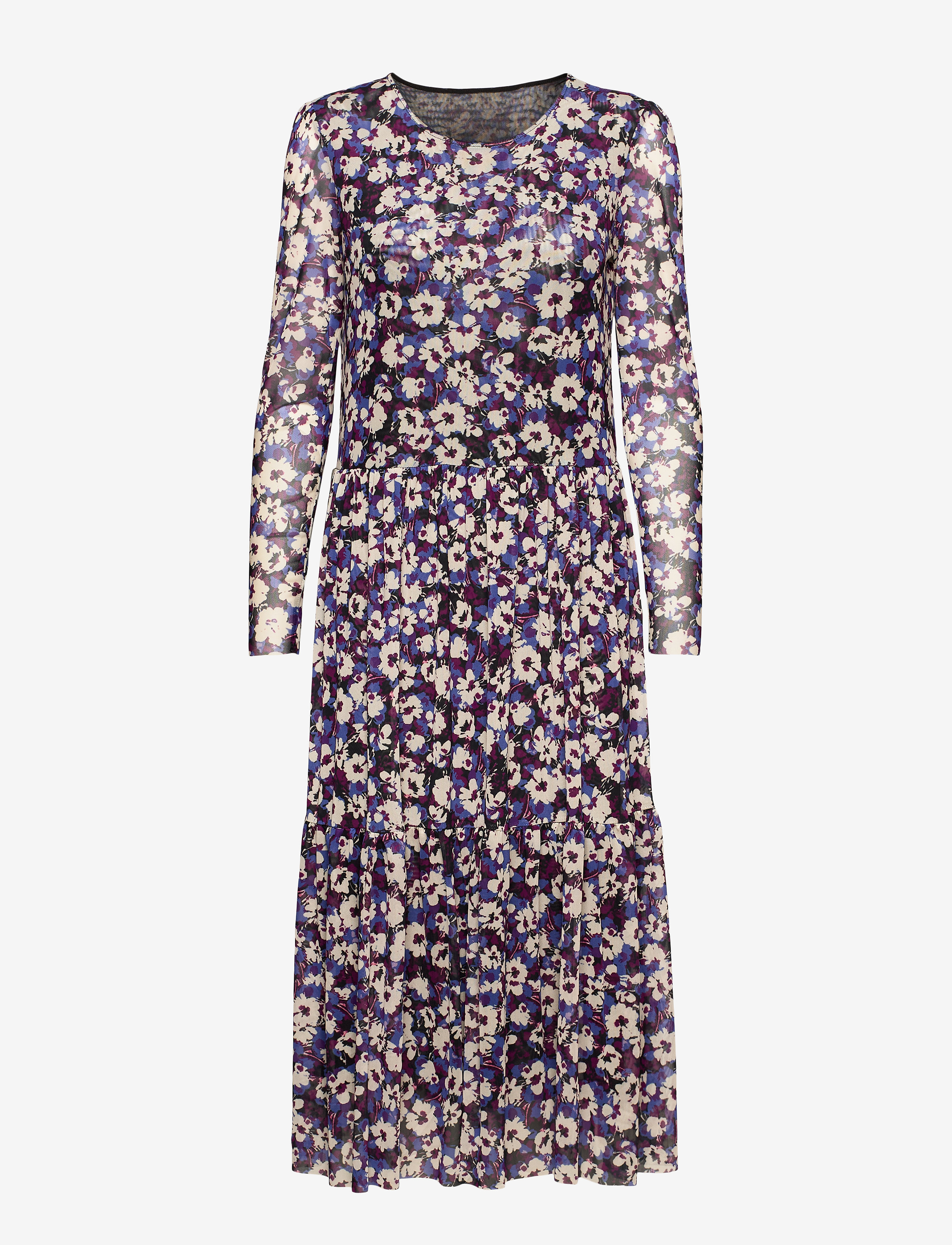 Soaked in Luxury - SLPaprika Dress LS - dazzling blue flower - 1