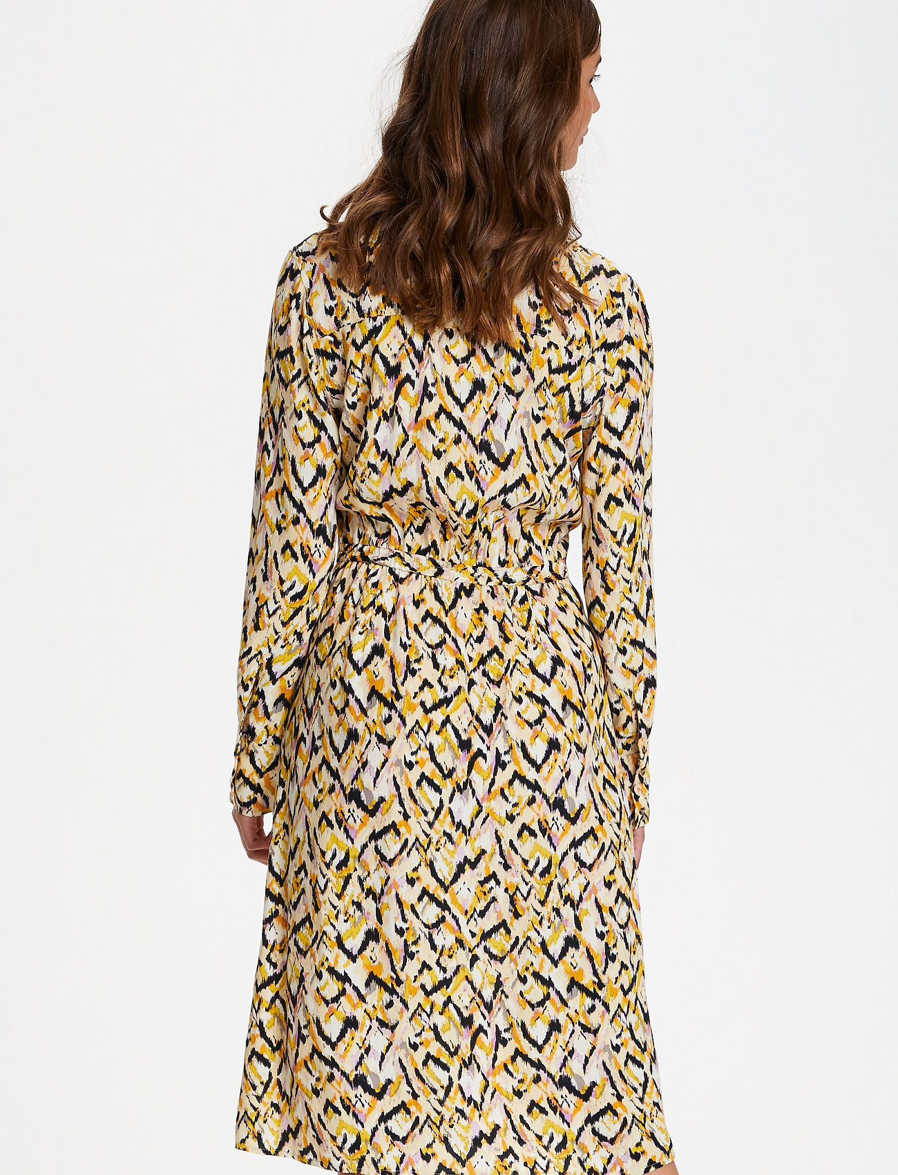 Soaked in Luxury - SLEverdeen Shirt Dress LS - cornhusk diamond bleed print - 4