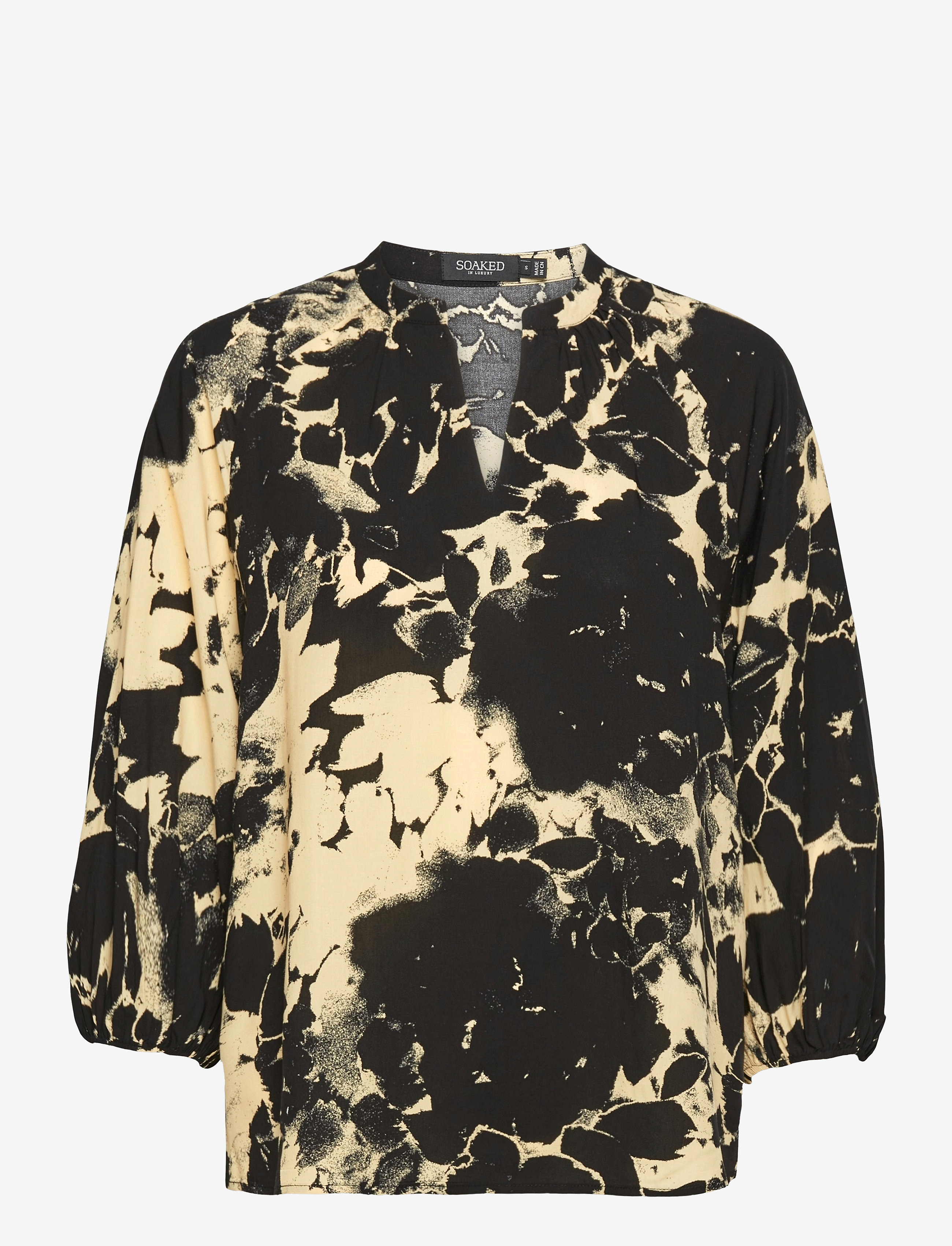 Soaked in Luxury - SLRipley Blouse 3/4 - night sky large scale floral - 1