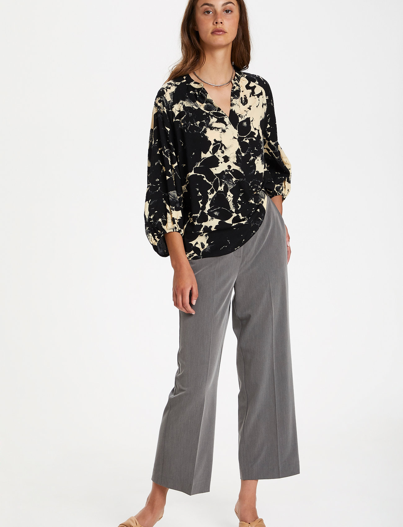 Soaked in Luxury - SLRipley Blouse 3/4 - night sky large scale floral - 3
