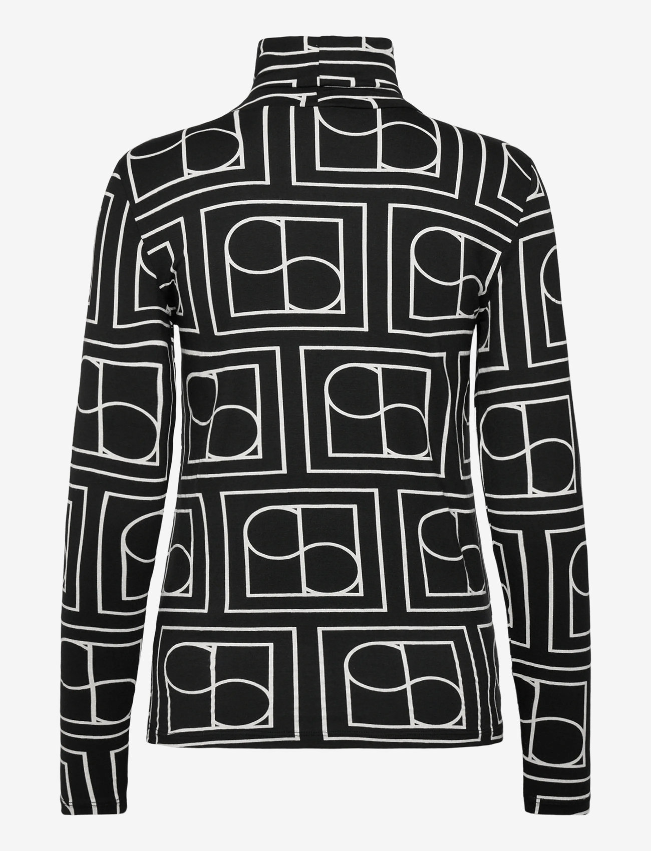 Soaked in Luxury - SLHanadi Printed Rollneck LS - långärmade toppar - black w white monogram - 2