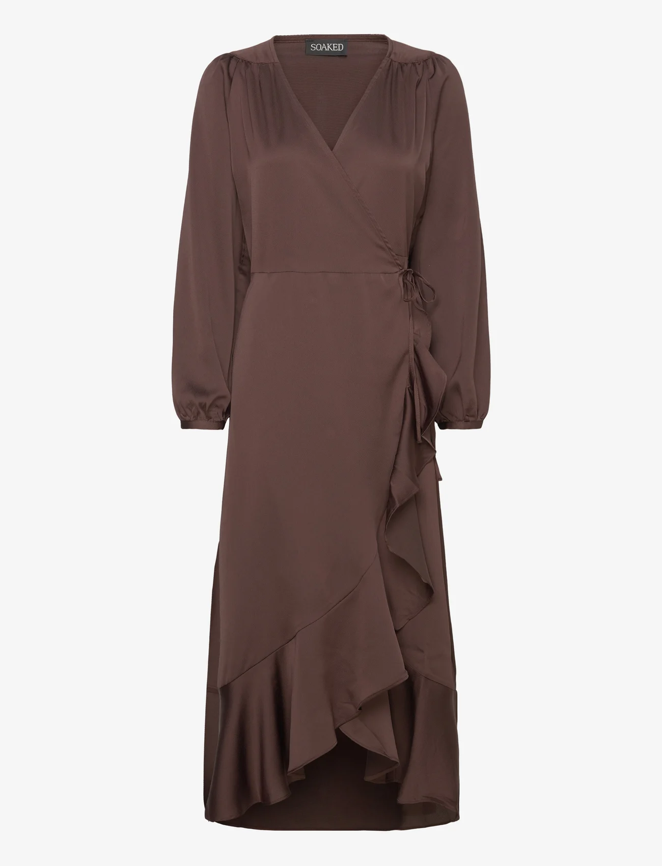 Soaked in Luxury - SLKarven Dress LS - midi kjoler - hot fudge - 0