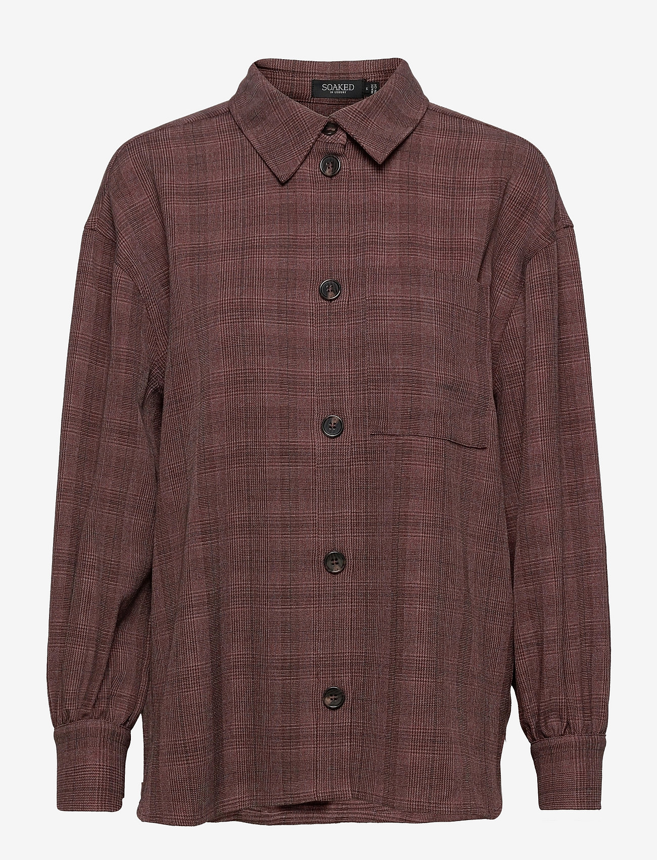 Soaked in Luxury - SLNalea Overshirt - naised - brown suiting check - 0