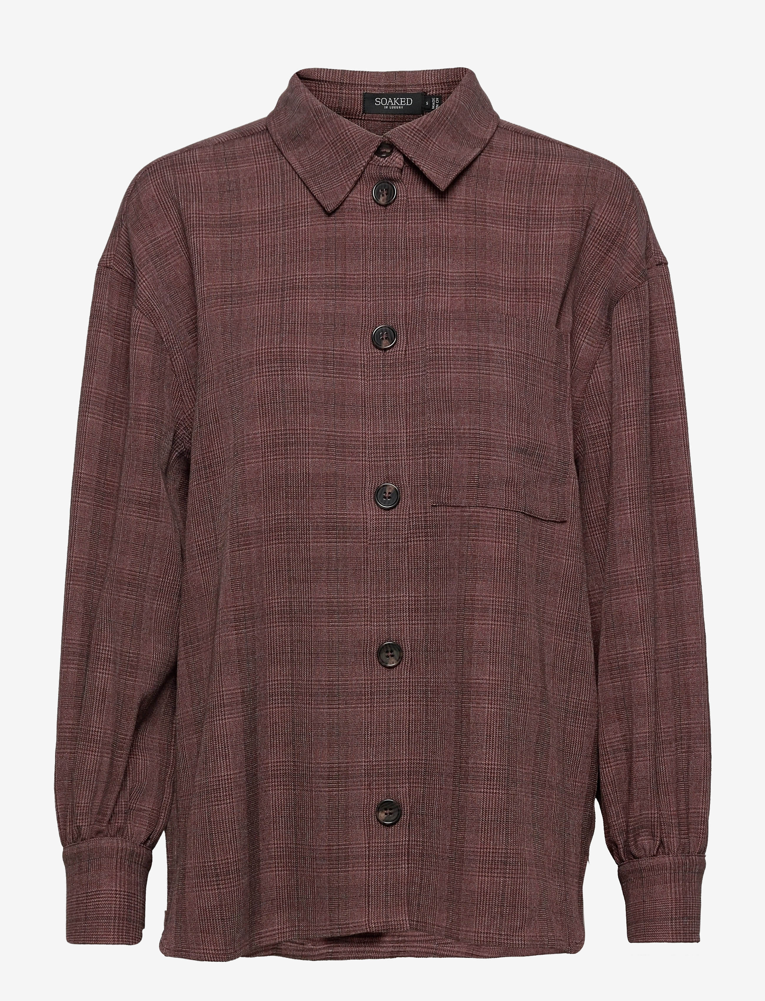 Soaked in Luxury SLNalea Overshirt - Kleidung - BROWN SUITING CHECK / brown
