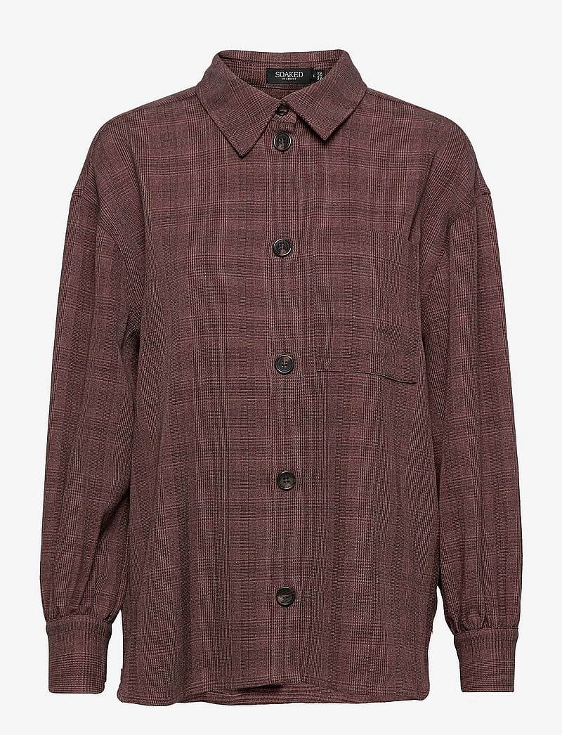 Soaked - SLNalea Overshirt - overshirts - brown suiting check - 1