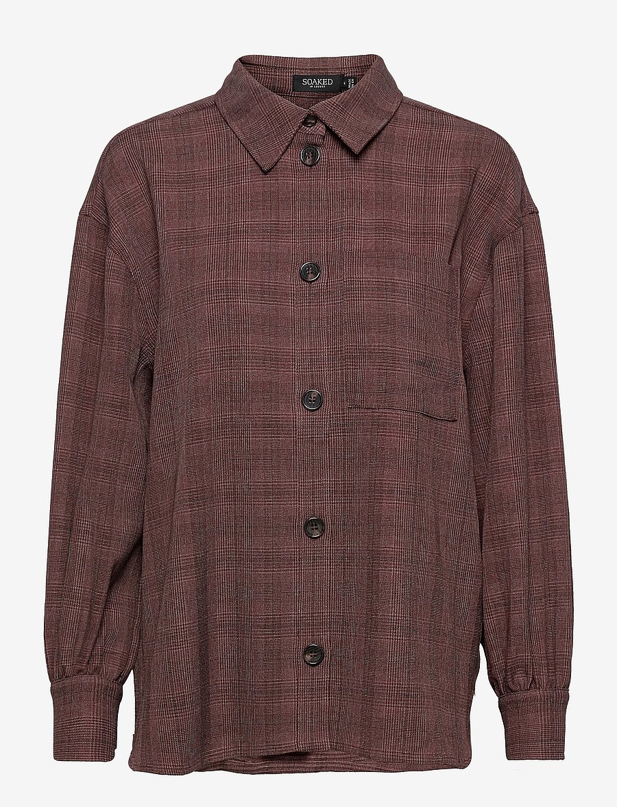 Soaked - SLNalea Overshirt - overshirts - brown suiting check - 1