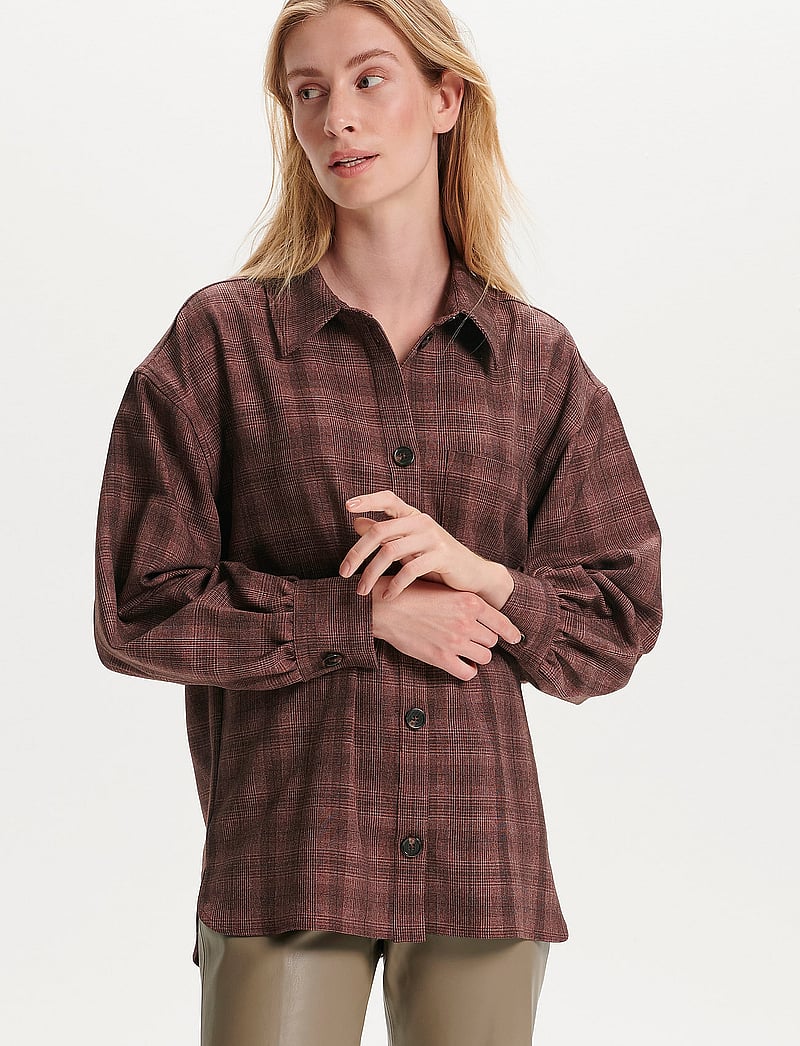 Soaked - SLNalea Overshirt - overshirts - brown suiting check - 0
